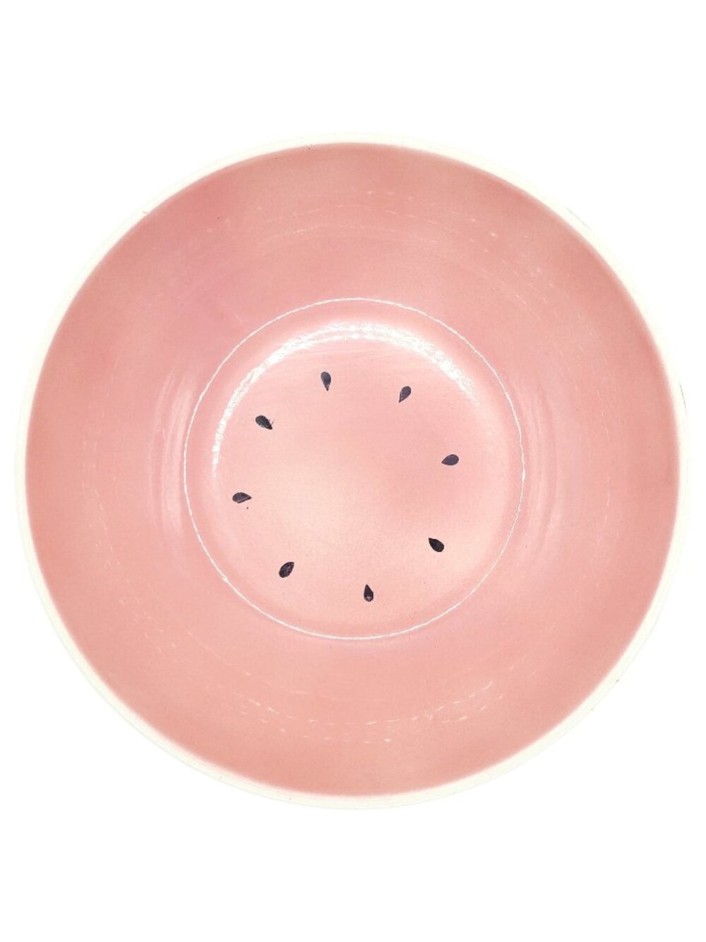 Vtg Watermelon-Inspired Ceramic Bowl Pink Green 11" Fruit-Themed Kitchenware
